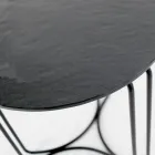 Szklany stolik kawowy i podstawa z 3 półksiężycami Made in Italy - Arepa Viadurini