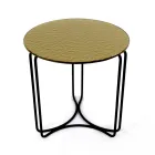 Szklany stolik kawowy i podstawa z 3 półksiężycami Made in Italy - Arepa Viadurini