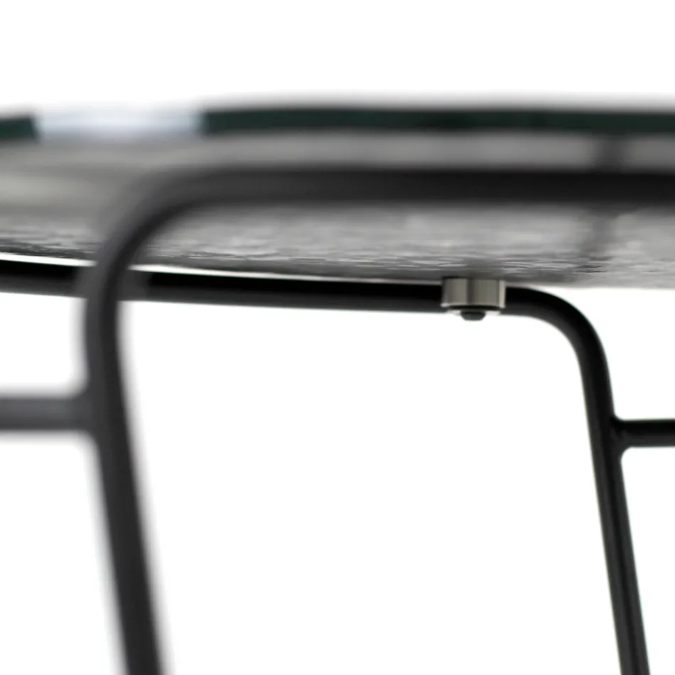 Szklany stolik kawowy i okrągła podstawa Made in Italy - Tullia Viadurini