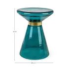 Stolik kawowy ze szkła i dekor ze stali platerowanej mosiądzem - Gabrio Viadurini