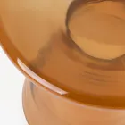 Stolik kawowy ze szkła i dekor ze stali platerowanej mosiądzem - Gabrio Viadurini