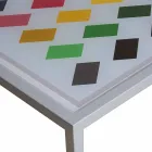 Nowoczesne metalowe kawy pokój dzienny 50x50cm Nina, wykonane we Włoszech Viadurini