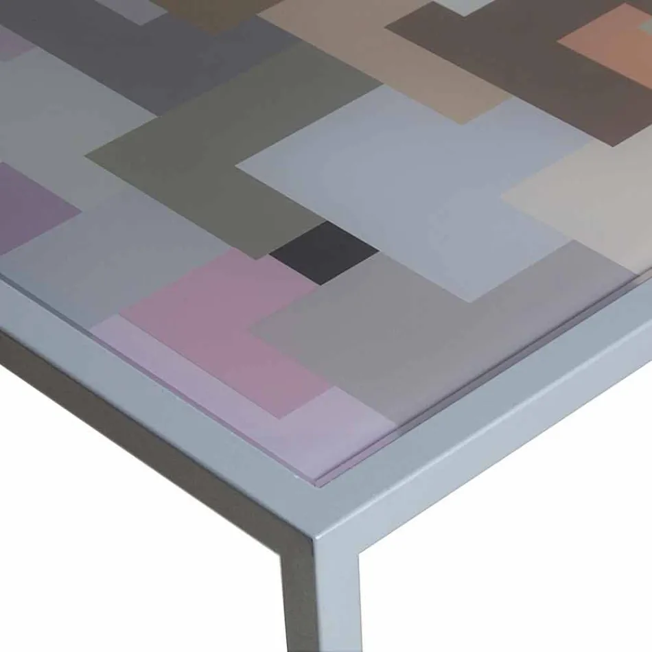 Nowoczesne metalowe kawy pokój dzienny 50x50cm Nina, wykonane we Włoszech Viadurini