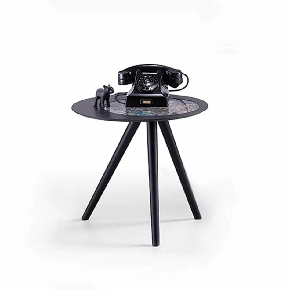 Nowoczesny stolik kawowy z okrągłym blatem z gresu Made in Italy - Stuttgart Viadurini