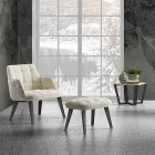 Nowoczesny stolik kawowy z gresu i drewna bukowego Made in Italy - Titanic Viadurini