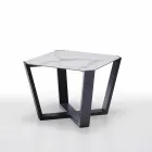 Nowoczesny stolik kawowy z gresu i drewna bukowego Made in Italy - Titanic Viadurini