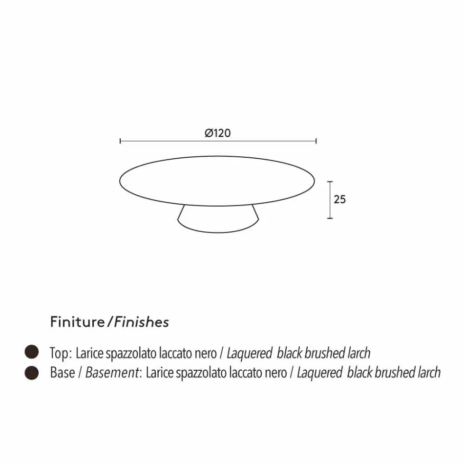 Nowoczesny stolik, czarny lakier modrzew Giglio Viadurini