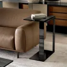 Nowoczesny stolik kawowy z metalowym i wędzonym lub przezroczystym szkłem Made in Italy - Teilor Viadurini