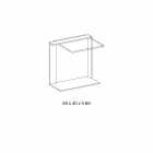 Nowoczesny stolik kawowy z metalowym i wędzonym lub przezroczystym szkłem Made in Italy - Teilor Viadurini