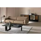 Nowoczesny stolik kawowy z blatem z wędzonego szkła i metalową podstawą Made in Italy - Scoby Viadurini