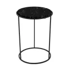 Nowoczesny okrągły stolik kawowy z wysokiej jakości metalu i marmuru - Raphael Viadurini
