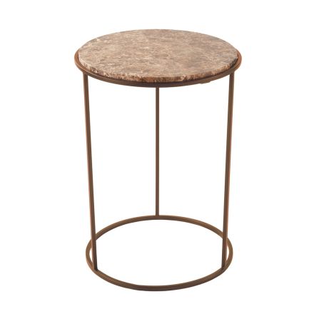 Nowoczesny okrągły stolik kawowy z wysokiej jakości metalu i marmuru - Raphael Viadurini