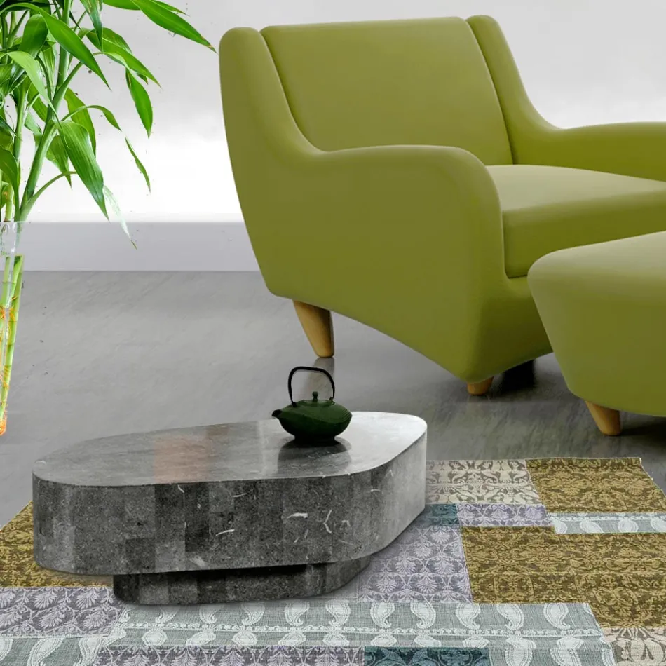 Nowoczesny stolik kawowy w kształcie skamieniałego kamienia - Bowie Viadurini