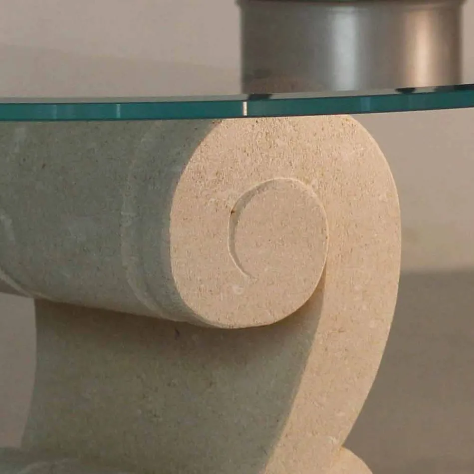 stolik Oval żywym kamieniem i kryształ Arachne-S Viadurini