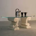 stolik Oval żywym kamieniem i kryształ Arachne-S Viadurini