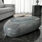 Owalny stolik kawowy z nowoczesnego kamienia kopalnego - Avenue Viadurini