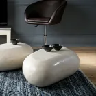 Owalny stolik kawowy z nowoczesnego kamienia kopalnego - Avenue Viadurini