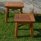 Stolik kawowy na zewnątrz z naturalnego lub czarnego drewna, 2 rozmiary - Suzana Viadurini