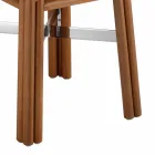 Stolik kawowy na zewnątrz z naturalnego lub czarnego drewna, 2 rozmiary - Suzana Viadurini