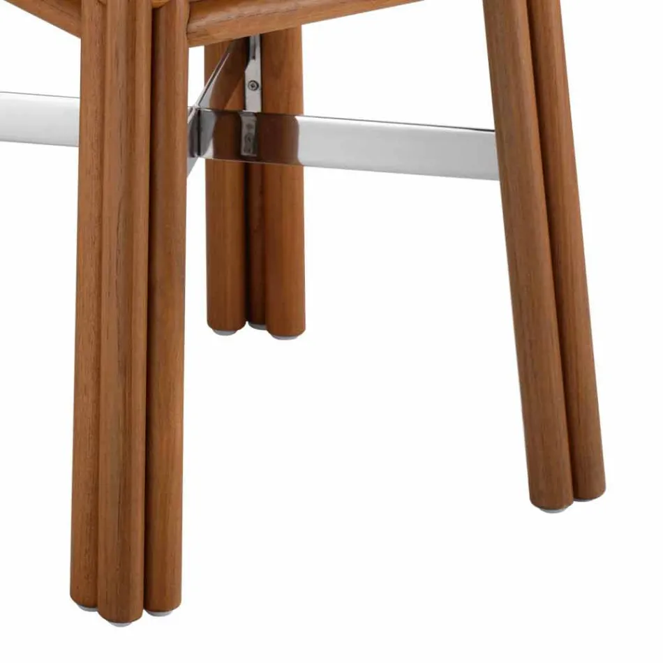 Stolik kawowy na zewnątrz z naturalnego lub czarnego drewna, 2 rozmiary - Suzana Viadurini