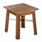 Stolik kawowy na zewnątrz z naturalnego lub czarnego drewna, 2 rozmiary - Suzana Viadurini