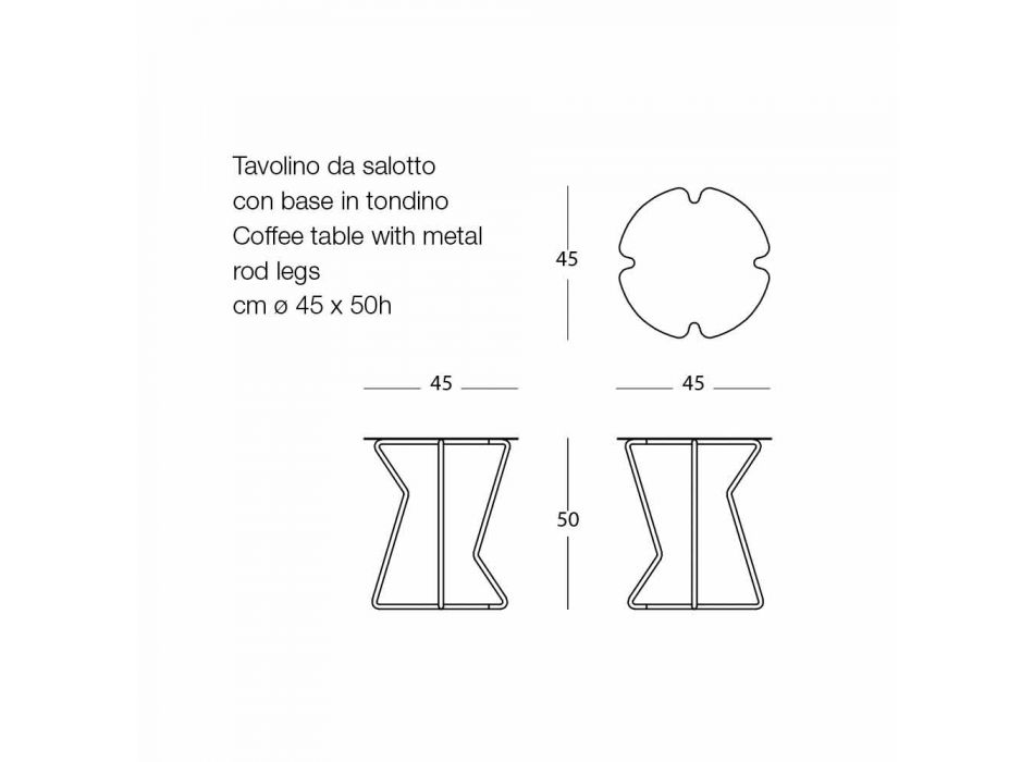 Nowoczesny stolik kawowy w kolorze metalu na zewnątrz - Kathrin Viadurini