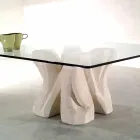 Stolik kwadratowy kawa w Petra i kryształu, nowoczesny design Kos Viadurini
