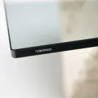 Prostokątny stolik kawowy z podstawą z białego kamienia kopalnego - Gardenia Viadurini