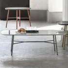 Prostokątny stolik kawowy z marmurowym blatem Made in Italy - Makino Viadurini