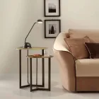 Okrągły stolik kawowy z kryształowym blatem Made in Italy - Indio Viadurini