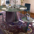 Okrągły stolik kawowy z kamionki i jesionu Made in Italy - Bering Viadurini