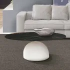 Okrągły stolik kawowy z ceramiki i metalu Made in Italy - Livigno Viadurini