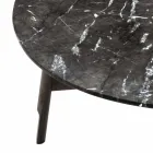 Okrągły stolik kawowy z marmuru i drewna bukowego Made in Italy - Daniela Viadurini