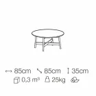 Okrągły stolik kawowy z marmuru i drewna bukowego Made in Italy - Daniela Viadurini