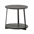 Okrągły stolik kawowy z Mdf z metalową konstrukcją Made in Italy - Aloe Viadurini