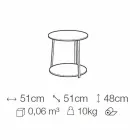 Okrągły stolik kawowy z Mdf z metalową konstrukcją Made in Italy - Aloe Viadurini