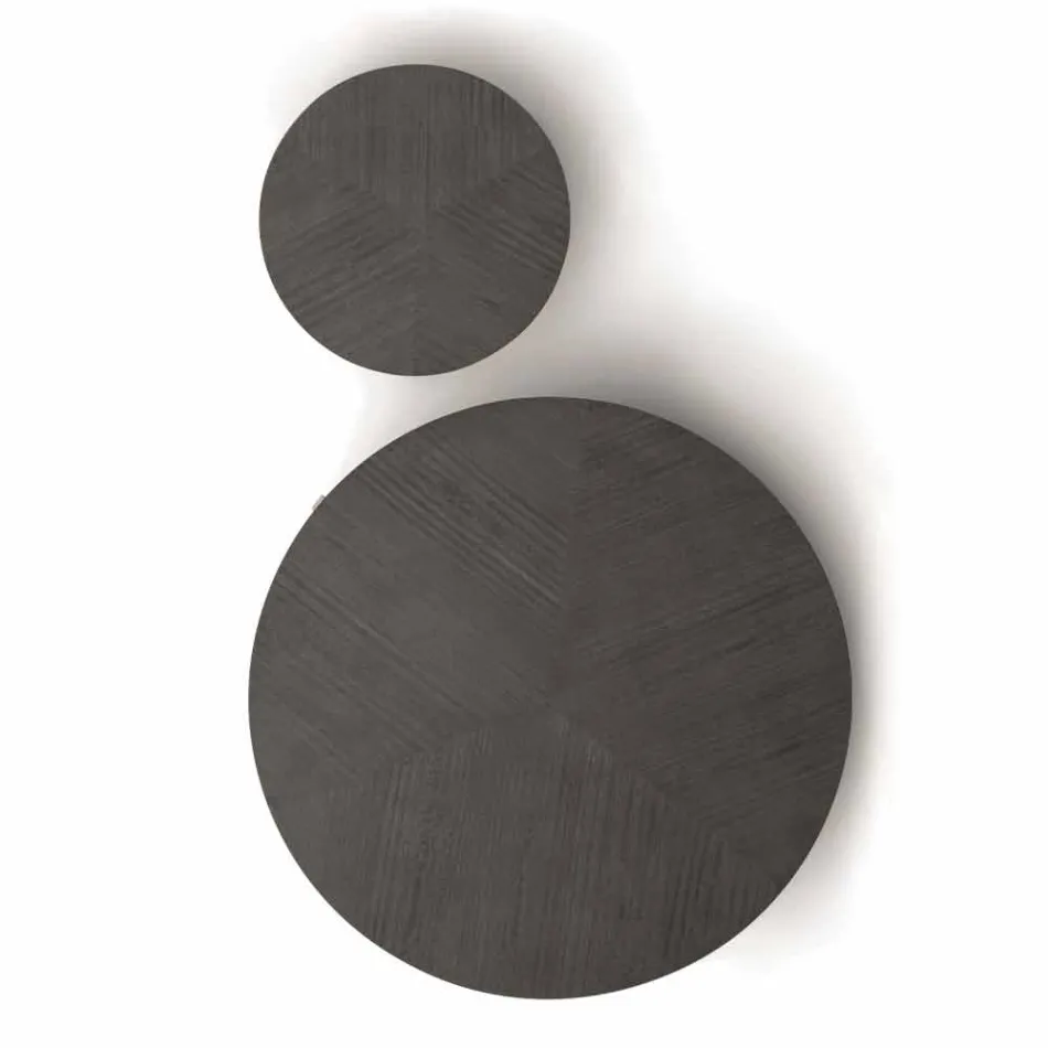 Okrągły stolik kawowy z Mdf z metalową konstrukcją Made in Italy - Aloe Viadurini