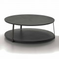 Okrągły stolik kawowy z Mdf z metalową konstrukcją Made in Italy - Aloe