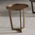 Luksusowy okrągły stolik kawowy z malowanego metalu Made in Italy - Mina