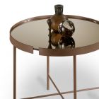 Okrągły stolik kawowy ze szkła i metalu Made in Italy - Marimo Viadurini