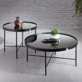 Okrągły stolik kawowy ze szkła i metalu Made in Italy - Marimo