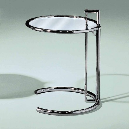 Okrągły stolik kawowy ze szkła hartowanego i stali Made in Italy - Lennon Viadurini