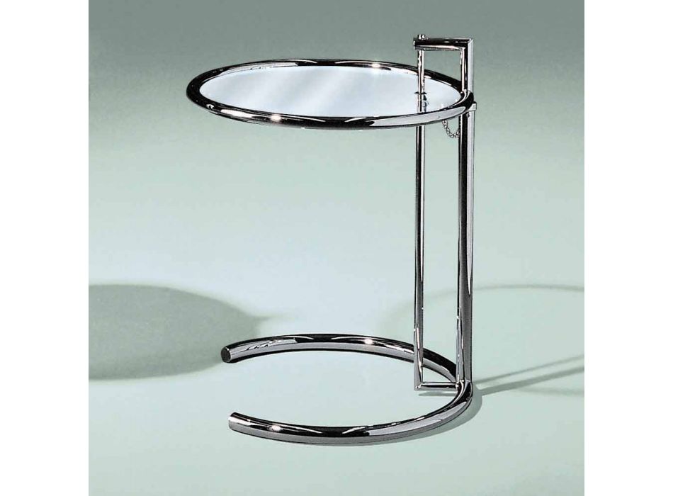 Okrągły stolik kawowy ze szkła hartowanego i stali Made in Italy - Lennon Viadurini
