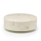 Nowoczesny okrągły stolik kawowy z kamienia kopalnego - Vermont Viadurini