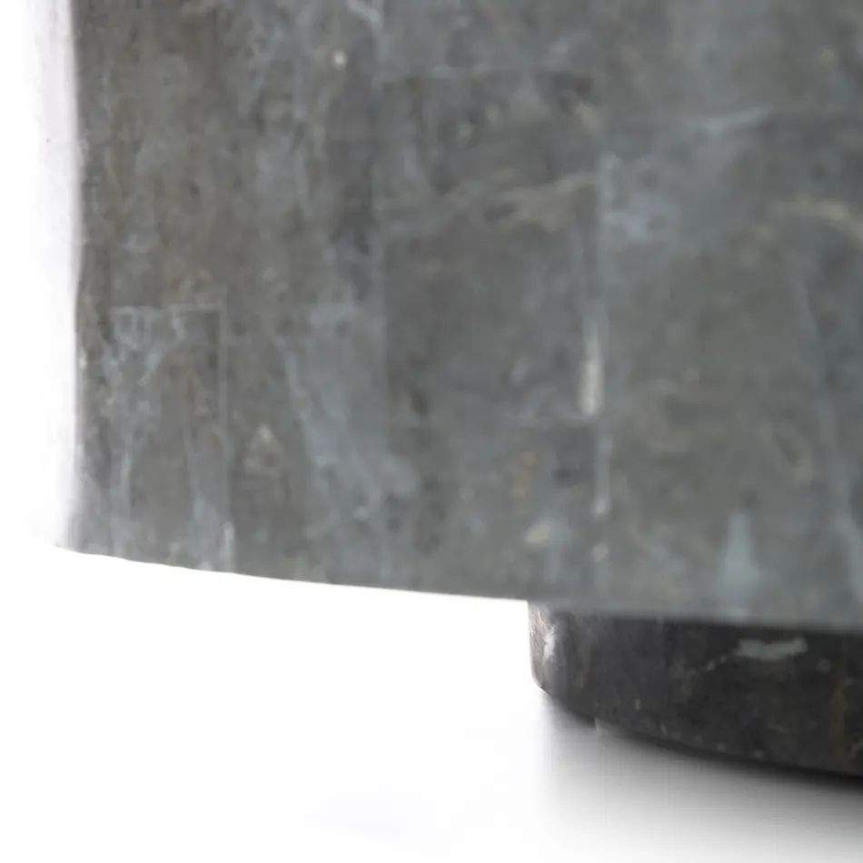 Nowoczesny okrągły stolik kawowy z kamienia kopalnego - Vermont Viadurini