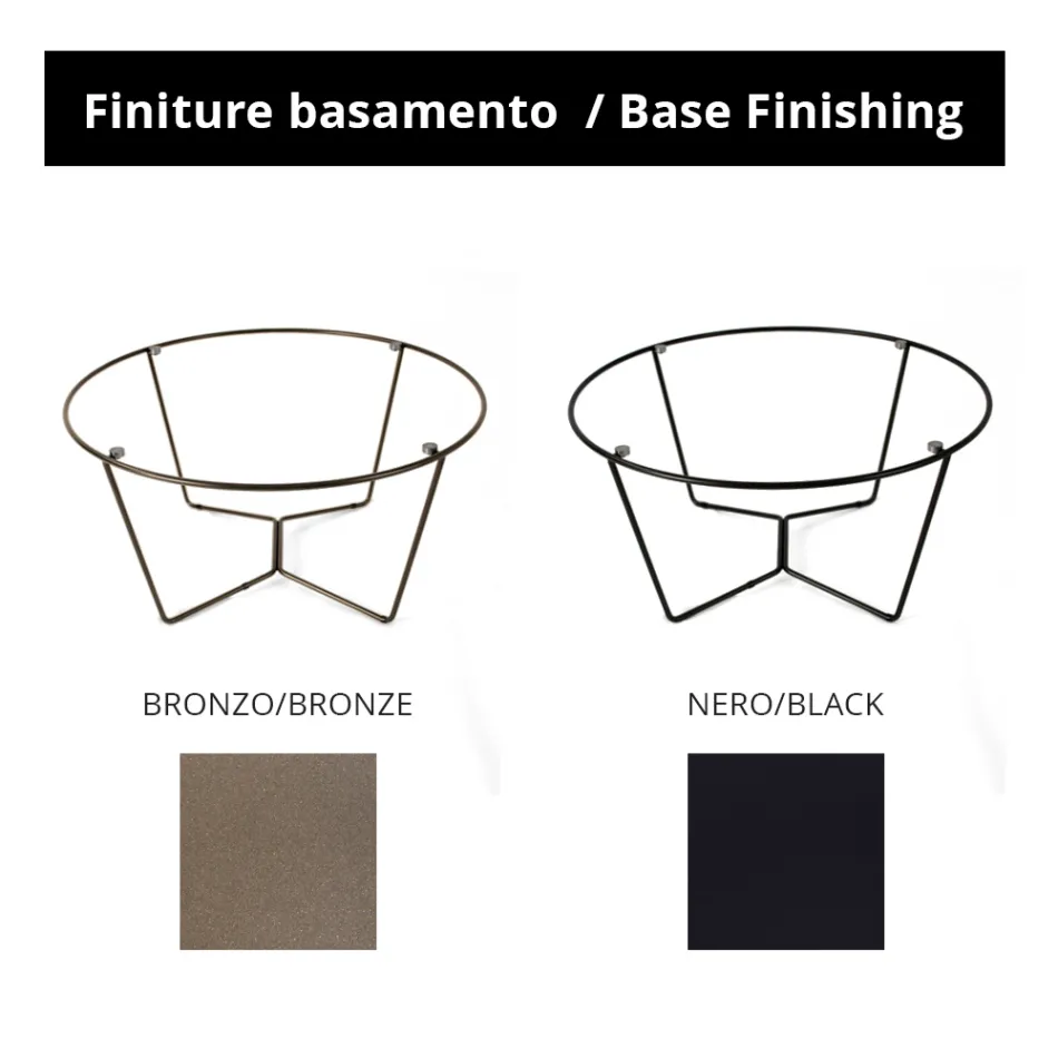 Okrągły stolik kawowy ze szkła i stali Made in Italy - Paini Viadurini