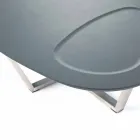 Stół do salonu w nowoczesnym kształcie z MDF i chromowanego metalu - Pimpa Viadurini