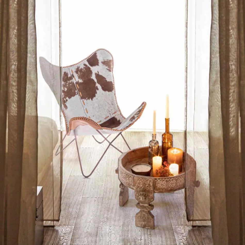 Stolik kawowy Homemotion Rustykalny z Drewna Mango - Sania Viadurini