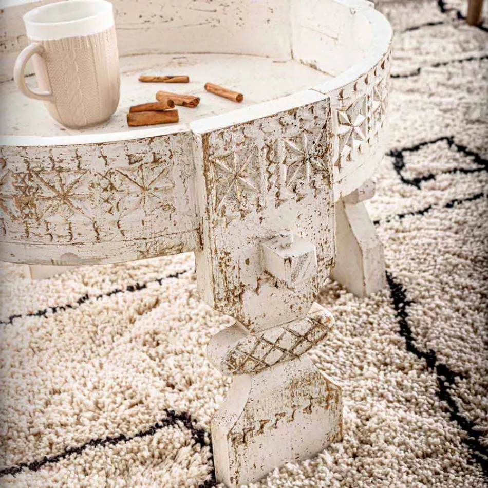 Stolik kawowy Homemotion Rustykalny z Drewna Mango - Sania Viadurini