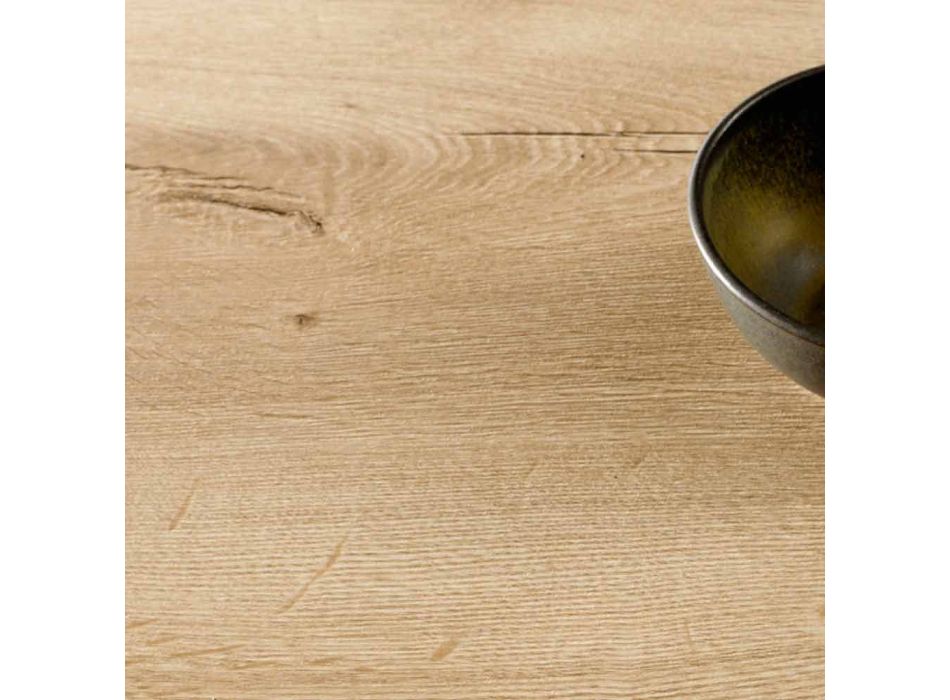 Rozkładany stolik kawowy z drewna i stali Made in Italy - Demetro Viadurini